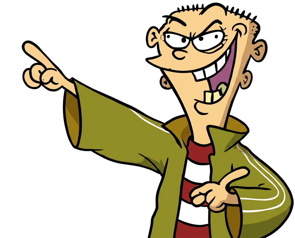 Cartoon girl pointing at the view portfolio button